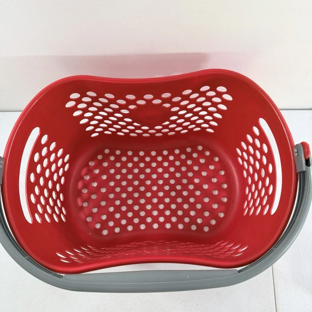 Target Full Size Shopping Basket Gray Handle Red Bullseye Logo Storage Kids Play